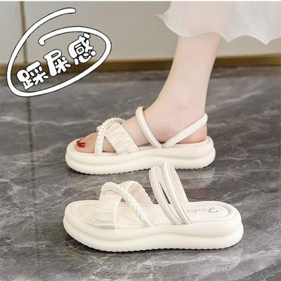 Stepping On Shit Sandals Women's Summer Wear Fairy Style with Skirt 2025 New Two Wear Lazy Soft-soled Slippers
