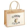 Sac de plage - PLANETEE - Jute avec poche Hérissons C'est la vie - Coton imprimé en France - Multicolore - 43x33 cm