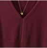 Plus Size Women's Double-Sided Velvet V-Neck Top: Autumn/Winter, Long Sleeve, Loose & Slimming Design, Hides Flaws