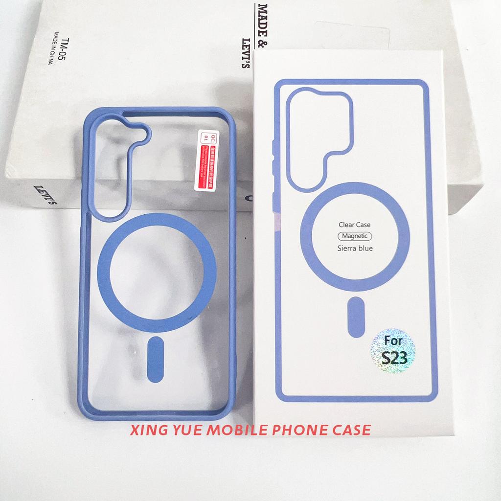 Suitable for Samsung S25 Ultra Transparent Magnetic Phone Case S24 Wireless Charging Shield Protective Case A15