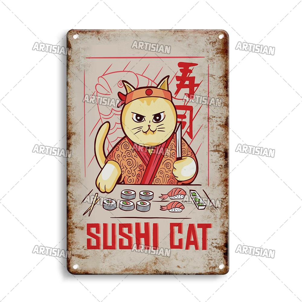 Japanese Comics Metal Poster Food Metal Tin Sign Wall Plate Kitchen Man Cave Cafe Metal Plaque Rusty Industrial Decor