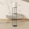 Floor Lamp, Shelves, 3 Color Temperatures, Remote Control, Black