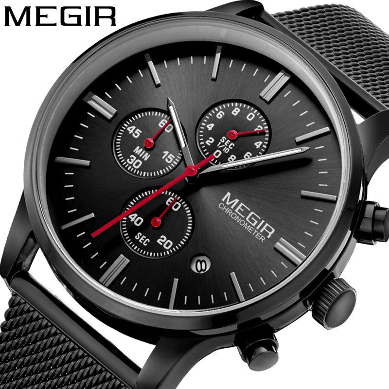 Canvas Strip Steel Mesh Belt Watch Multi-Function Chronograph Men'S Quartz Watch Waterproof Men'S Watch 2011