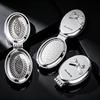 Electroplated Silver Massage Comb with Folding Mirror and Anti-Static Air Cushion – Student Girl Ins Style