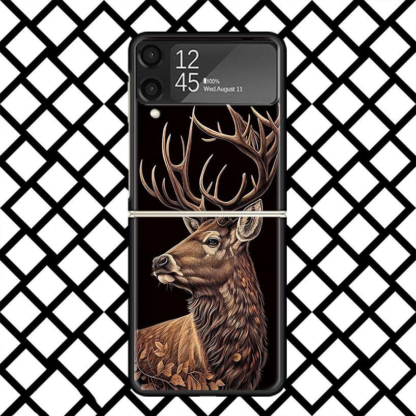 

Deer Hunting Camo Phone Case For Samsung Z Flip 7 6 5 4 3 Galaxy ZFLIP7 ZFlip6 5G Flip5 Flip4 Flip3 5g Black Hard Cover Samsung Z Flip