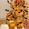 12 Stück/Set Doppellagige Halloween 3D Fledermaus Aufkleber Totenkopf Muster Selbstklebend Schmetterling Wandaufkleber PVC Halloween Fenster Aufkleber