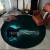 3D Electric Guitar Classical Guitar Music Round Carpet Rug for Living Room Bedroom Child Decor,Pet Area Rug Non-slip Floor Mat
