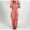 2024 Europäischer & Amerikanischer Herbst/Winter Kapuzen-Overall mit Fleecefutter Pyjama für Damen