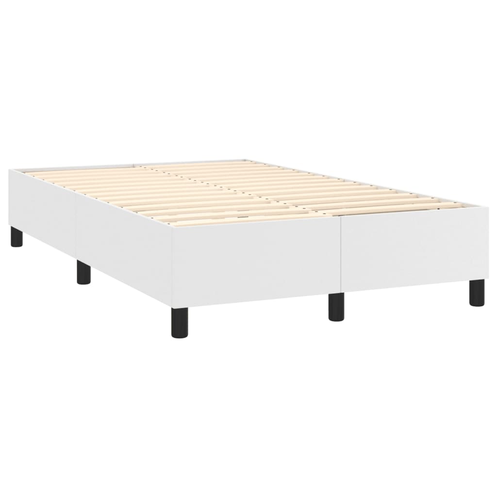 Box Spring Bed Frame White 120 x 200 cm Faux Leather