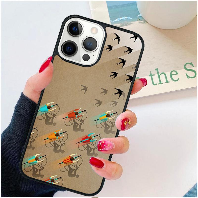 Mountain Bikes Cycling Phone Case For iPhone 17 Air 16 pro max 15 14 plus 12 13 Soft Bumper Shell Cover coque