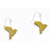 Origami Paper Earrings Dove Mustard