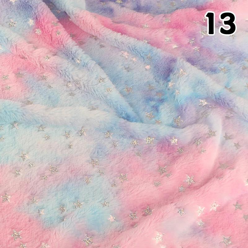 1M Shaggy Batik Kunsthasenfell Stoff Farbverlauf Regenbogen Flauschiger Fellstoff Für DIY Nähen Kleidung Schal Teppich Cosplay Kostüm