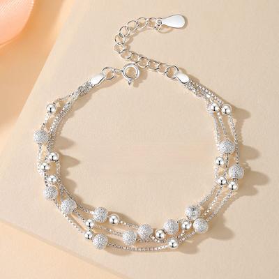 Luxus 925 Silber Armbänder Glücksperlen Armbänder Damen Mehrschichtiges Charm-Armband Eleganter Party Schmuck Geschenke