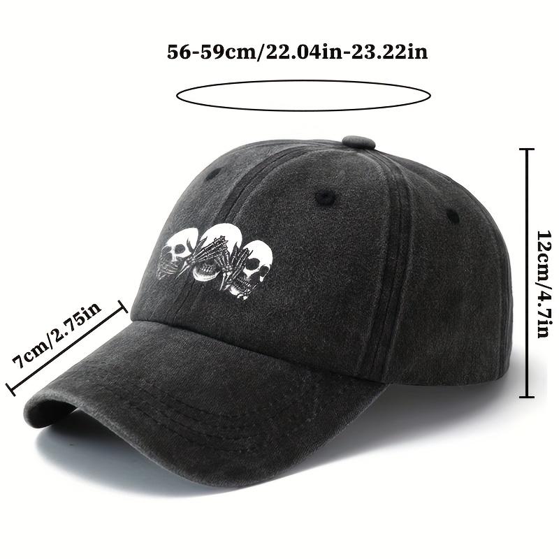 Unisex Fashionable Versatile Printed Skull Gesture Baseball Cap Lightweight Curved Brim Trucker Baseball Cap