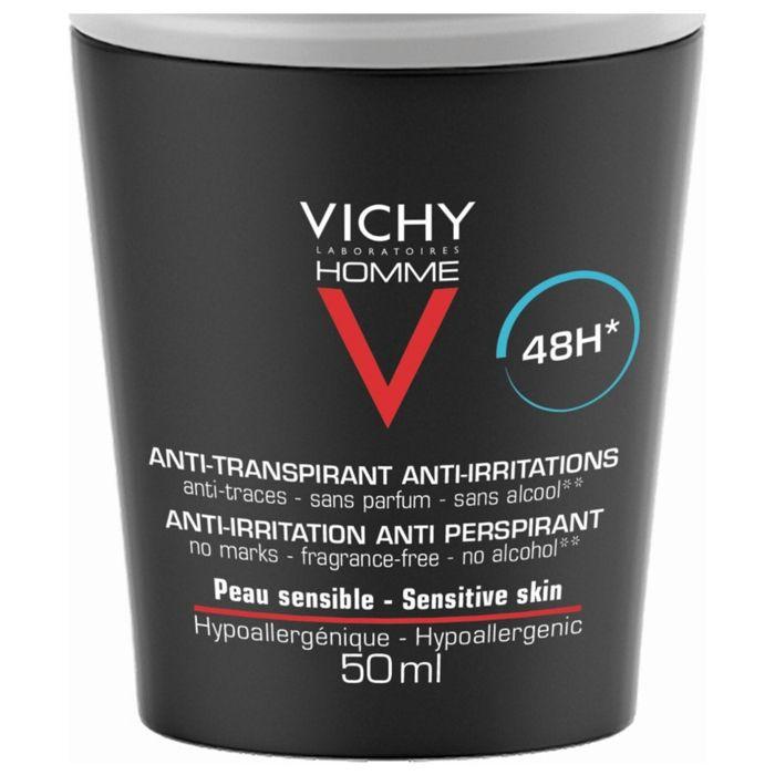 Désodorisant - Vichy - Homme - Roll-On 50ml - Anti-Transpirant 48h - Peau Sensible