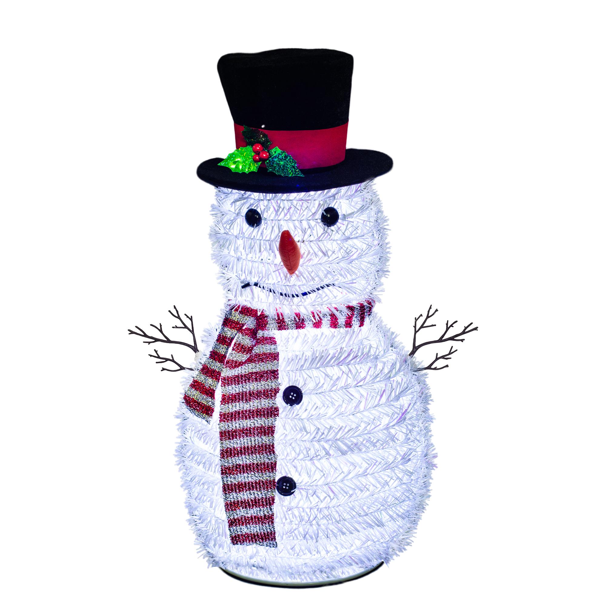 

60 см холодный белый светящийся всплывающий снеговик украшение для стола на праздник Рождество s чёрный
