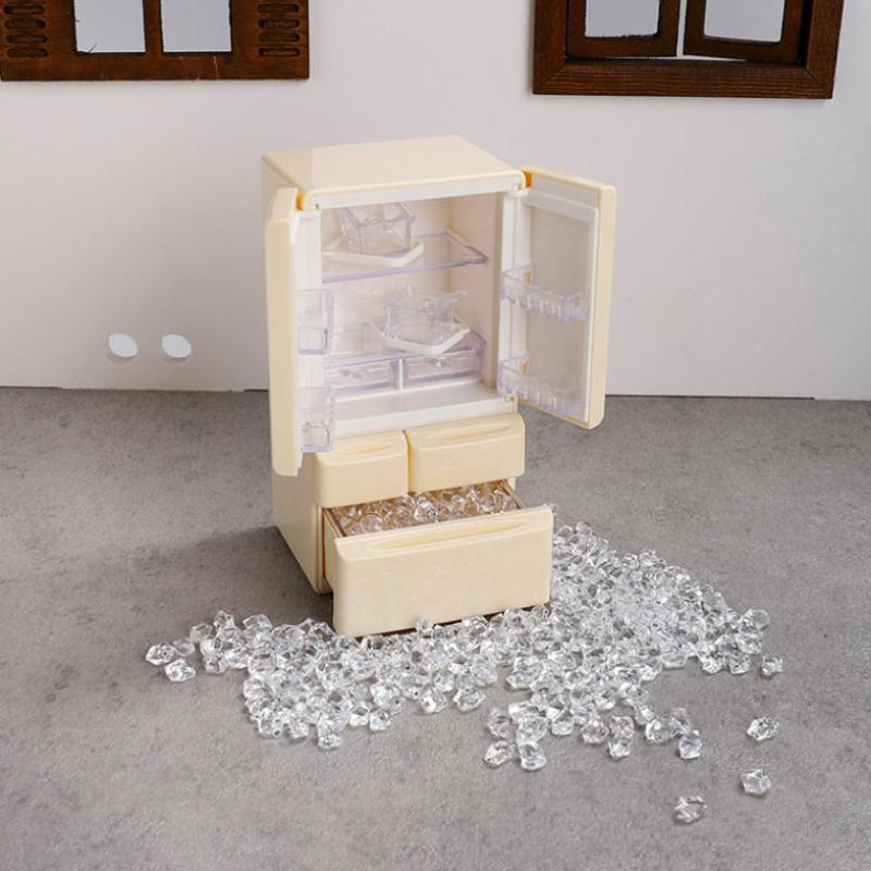 1 Set Miniature Food Play Kitchen Scene Pocket Furniture Model 1:12 Playhouse Toys Doll House Cartoon Mini Refrigerator