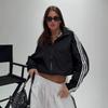 2026 Independent Station New Fashion Feature Ribbon Striped Windproof Sunscreen Summer Women's Zipper Cardigan Jacket Women's