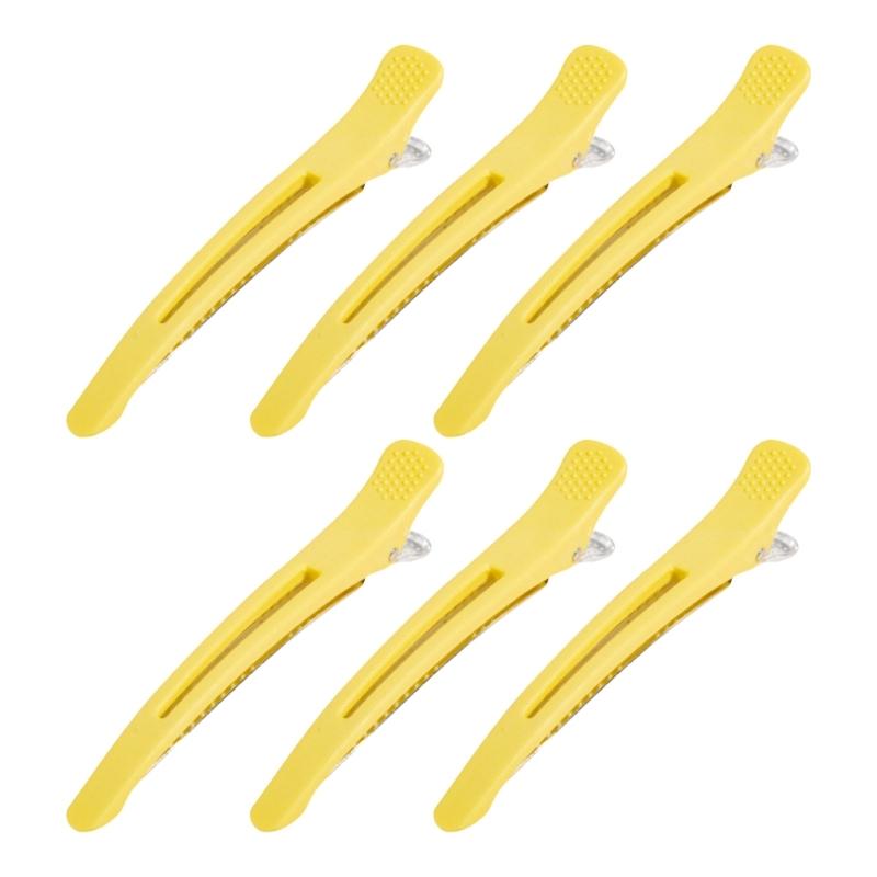 6 Stück Haarspange für Damen Styling Silikonband Professionelle Knitterfreie Entenschnabel-Haarroller-Klemme für Salon und Zuhause