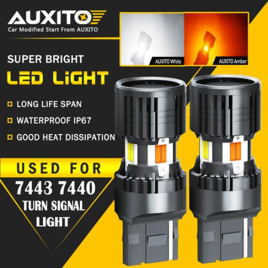 AUXITO 7443 Switchback LED Turn Signal Lights Anti Hyper Flash Canbus Pair EOA