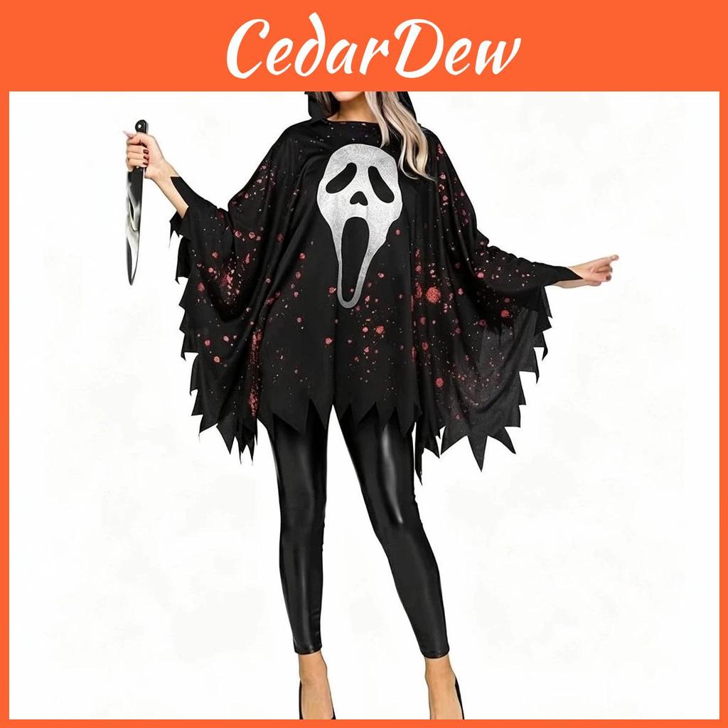 Halloween Ghost Cosplay Costume With Cloak For Women Drama Stage Performances