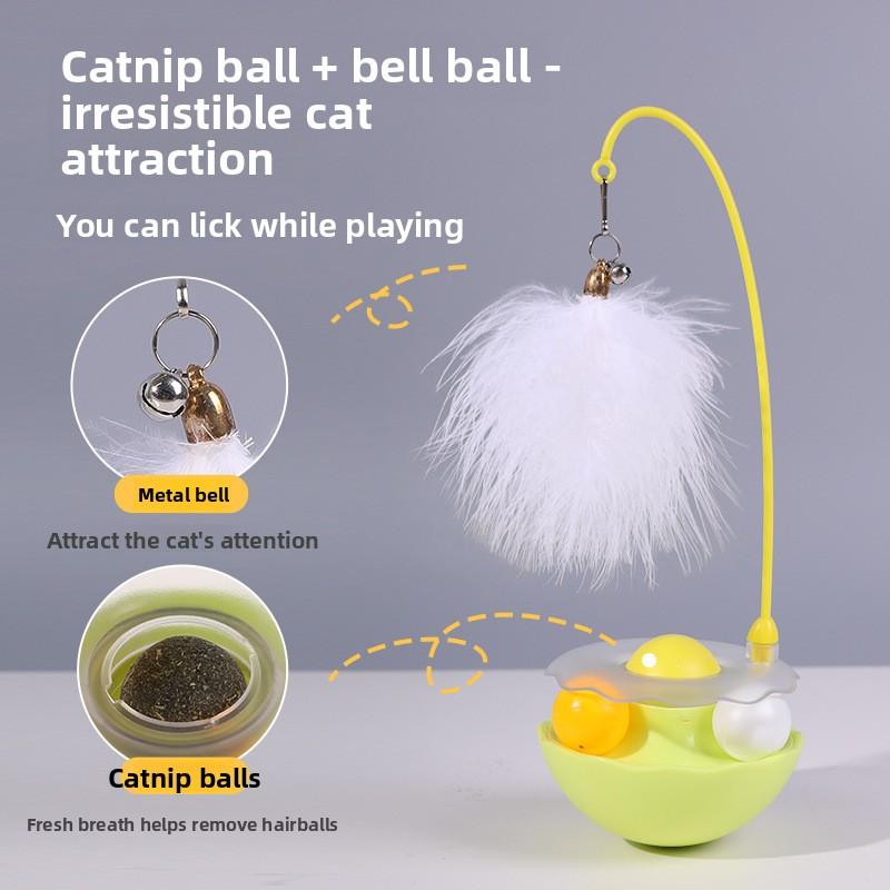 Untoppleable Cat Toys, Self-entertainment, Detachable and Washable Cat Toys, Feather Bells, Catnip Balls, Pet Supplies