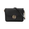 MK Leida Logo Magnetic Closure Coated Canvas And Polyester Crossbody Shoulder Bag Medium Women Bags Black 35S4G9GM8L-BLACK