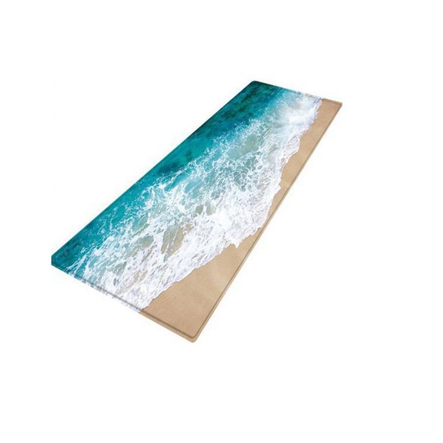 Blaues Strandwellen Küchenmatte Dekor Flur Balkon Waschküche Rutschfeste Bodenmatte Badezimmer Fußmatte Teppich für Wohnzimmerdekor