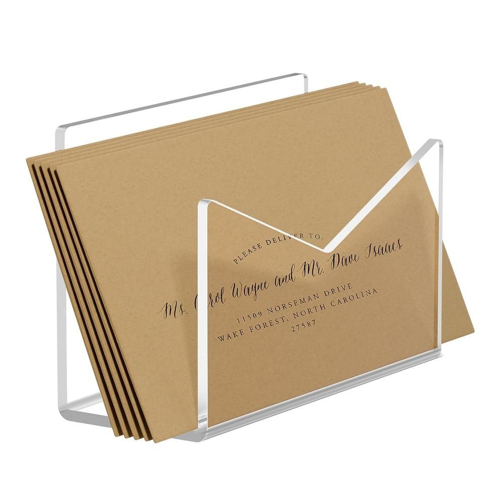 2 Pack Sturdy Lightweight Construction Acrylic Mail Organizer  Office Organization