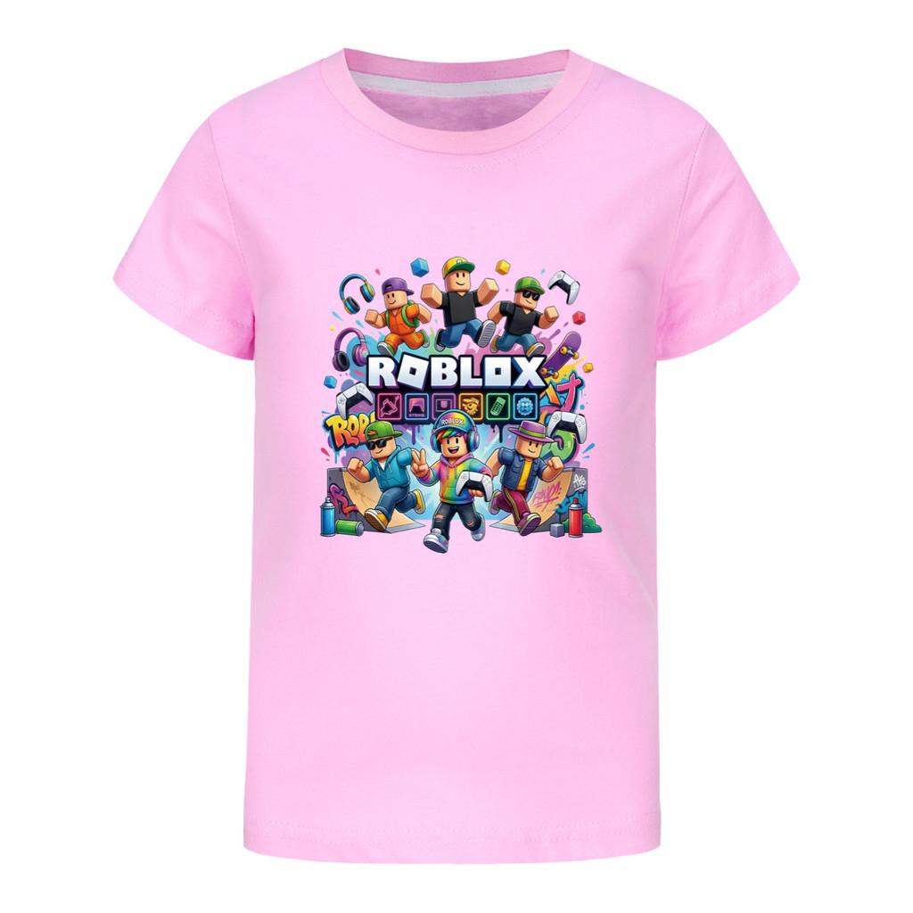 5573 Multi-color Boy Girl Roblox Print Short Sleeves T-Shirt