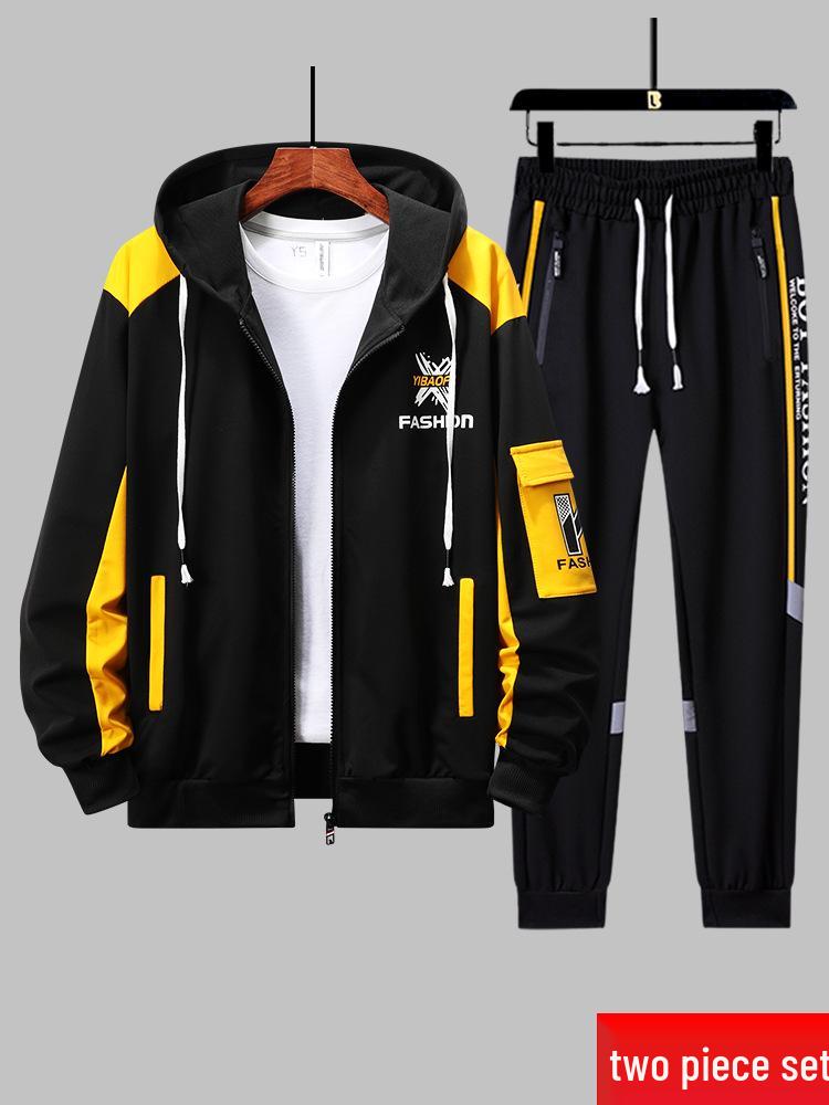 Men's Spring/Autumn Casual Hoodie & Pants Set: Trendy Youth Sportswear Two-Piece.
