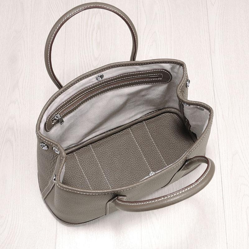 Bolso de Hombro para Mujer de Piel de Vacuno con Grano Lichi Coreano 2023 - Estilo Europeo Simple