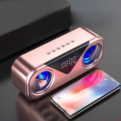 H9 Bluetooth Speaker Dual Speaker Temperature Display U Disk Playback Wireless Speaker with Alarm Clock for Home
