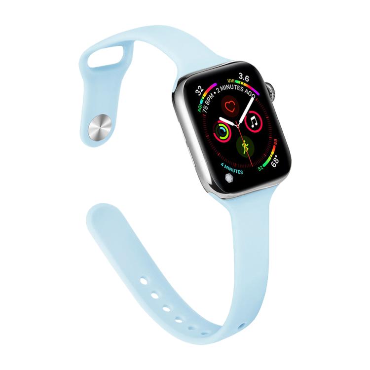 Small‑Waist Reverse‑Buckle Soft‑Silicone Watch‑Band Strap, Adjustable Wrist‑Bracelet Accessory For Apple Watch 42/44/45/46/49mm