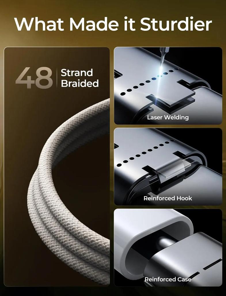 PD60W Snabbladdning IPhone 15 Datakabel Typ-c Flätad Kabel Lämplig för Samsung IPhone 15 Serien Laddningskablar