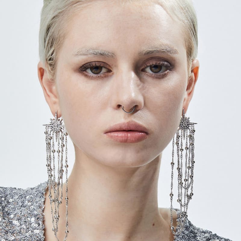 

FEVERISH Starfall Statement Earrings SILVER