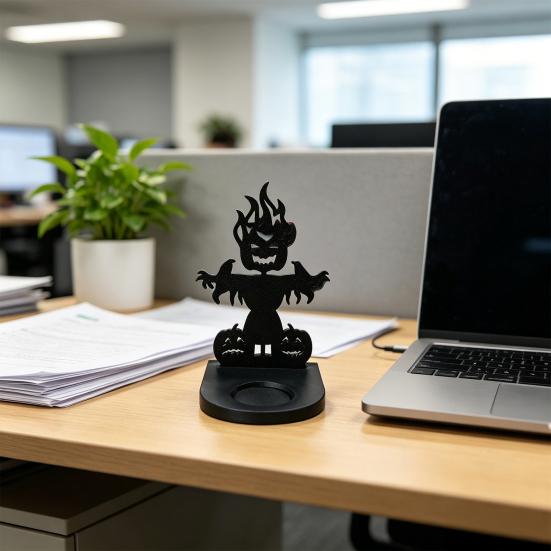 3D Printed Ghost Scarecrow Halloween Decor Candle Holder