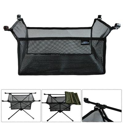 Mesh Basket Organizer Camping Foldable Table Storage Net Bag Table Rack Bag Portable Camping Table Bag Under Table Storage Bag
