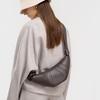 Niche first-layer lambskin diagonal span Lazy croissant leather single shoulder diagonal span dumpling bag girl