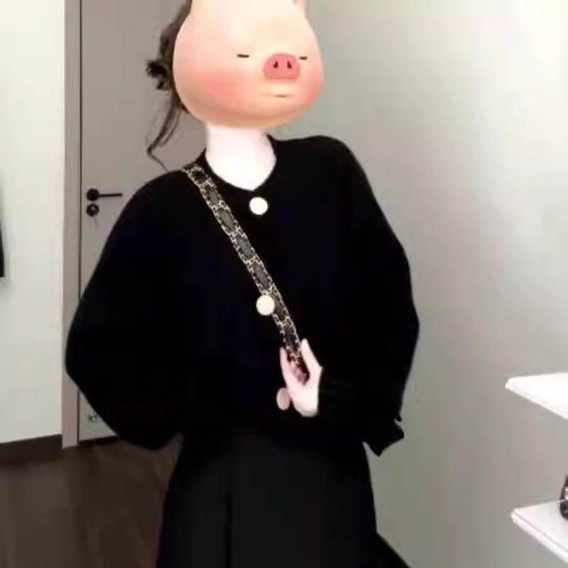 

Ранняя осень Черный в корейском стиле Нарядный свитер Верхняя одежда Кардиган Black M(Suggested 45.00 kg-52.50 kg)