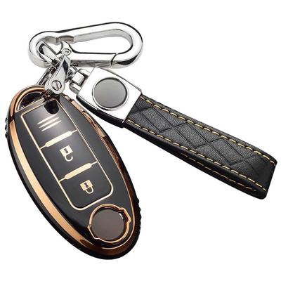 LETINGFAR Key Case, Smart Key Case for Nissan, Key Cover, 3 Buttons, Soft TPU,