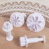 4pcs Flowers Shaped Cookie Cutters Plastic Plum Mold Pastry Daisy Cake Plungers  Wedding