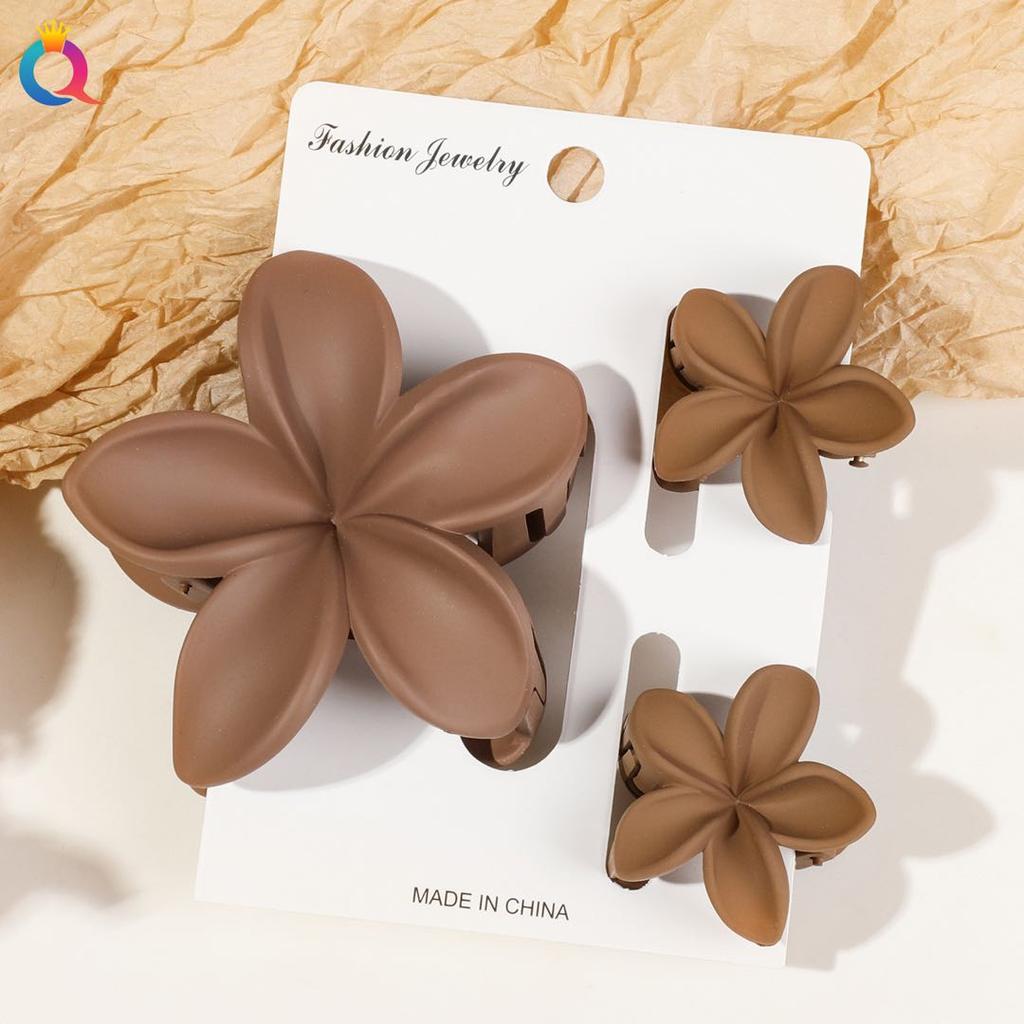 2 Pcs Hawaiian Flower Claw Clips for Women,Marble Vein Flower Hair Claw Clips for Thin Hair,Cute Beach Hair Accessories