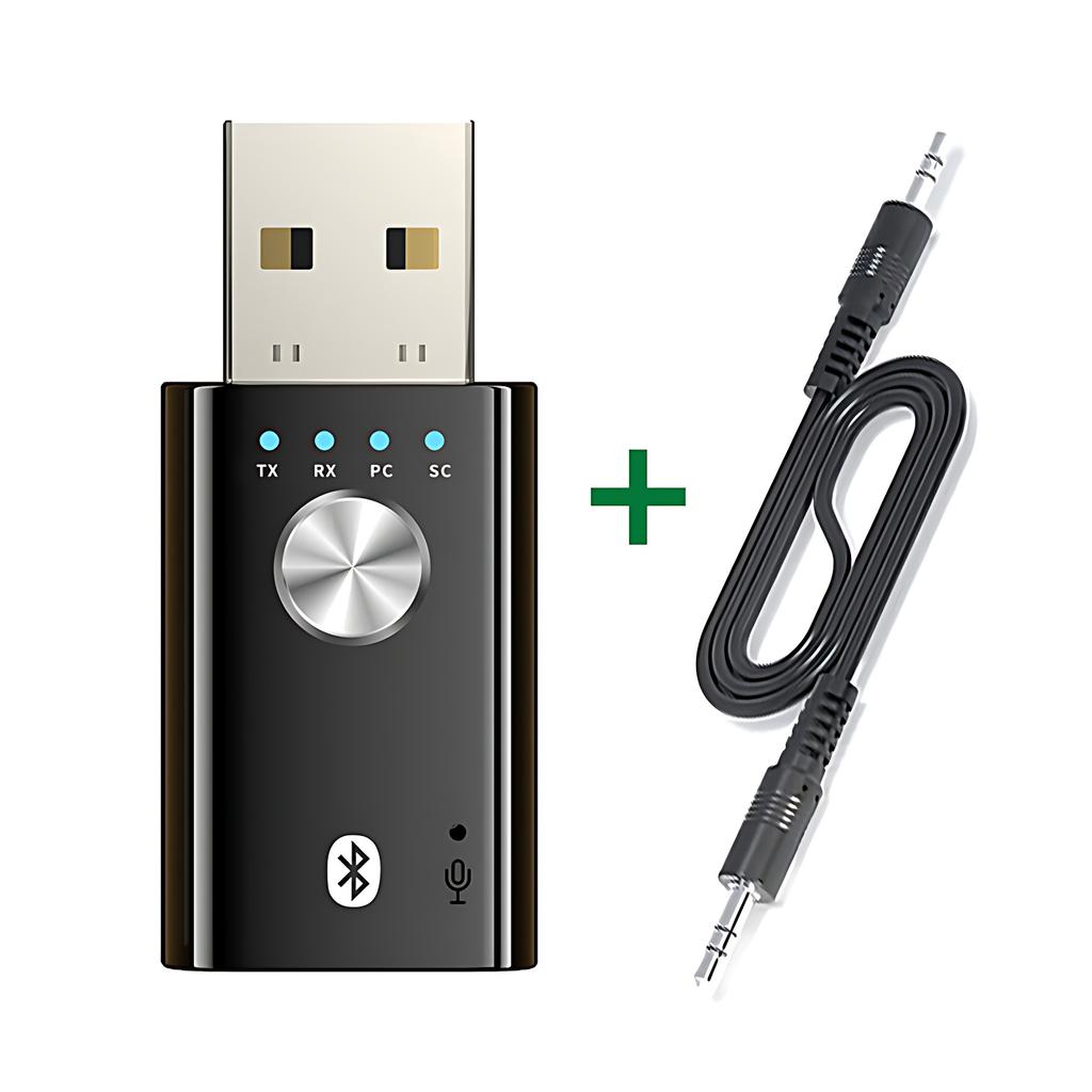 4 In 1 USB Bluetooth Audio Transmitter Receiver 3.5MM AUX RCA Stereo Wireless Adapter Sound Card Dongle With Mic For PC TV Car