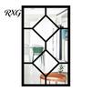 Boho Style Wall Mirror Stickers Arched Window Decor, Wooden Frame Acrylic Fake Mirror, Modern Art Self-Adhesive Windowpane Sticker for Living