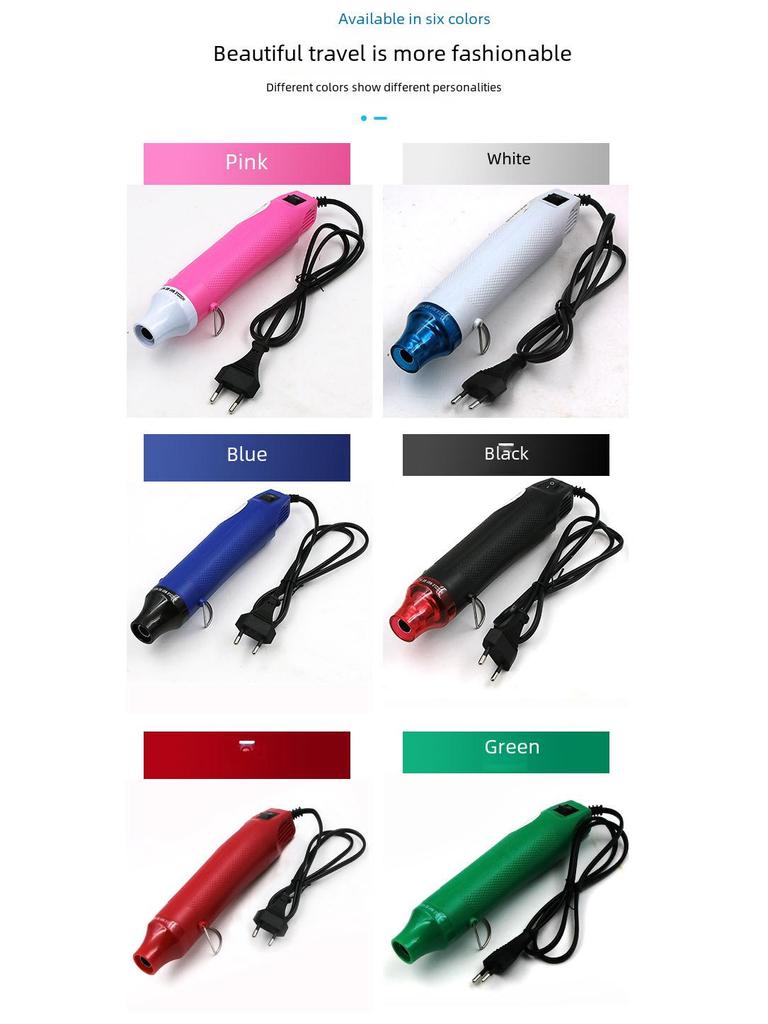 220V Round Plug Heat Gun for DIY Rubber Stamps, Heat Shrink Sheets, and Soft Clay Modeling