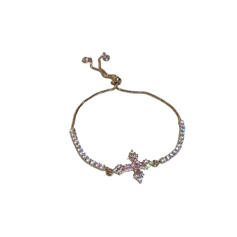 Elegant Zircon Cross Bracelet: Fashionable, High-End, Versatile Hand Jewelry
