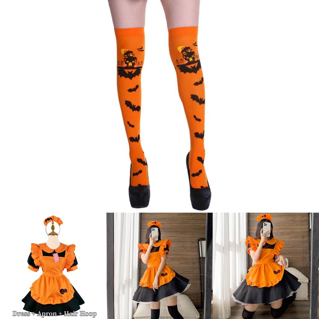 Magic Girl Role Play Dress With Pumpkin Theme For Halloween Party