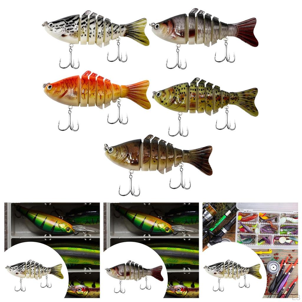 7 Segment Fishing Bait with Hook for Crappie Salmon Bluegill