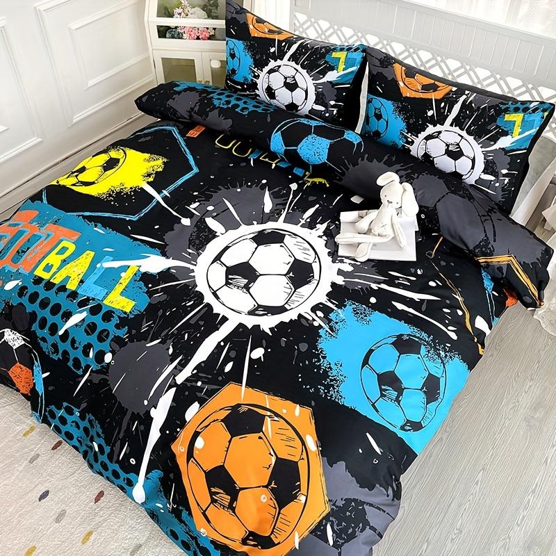 Anime Cartoon Sport Fußball Bettbezug Set 1 Bettbezug + 2 Kissenbezüge Hochauflösender Druck Für Zuhause Und Wohnheim